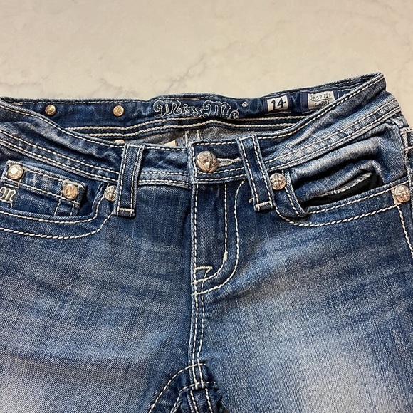 Miss Me Crop Jeans Size 14 Girls - Picture 2 of 7